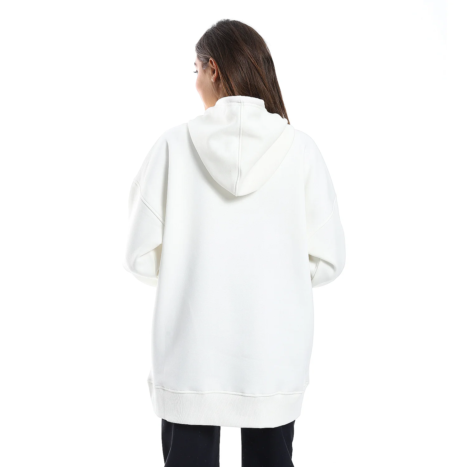 HAPPY MOOD PRINTED HOODIE - OFF WHIT - Image 2