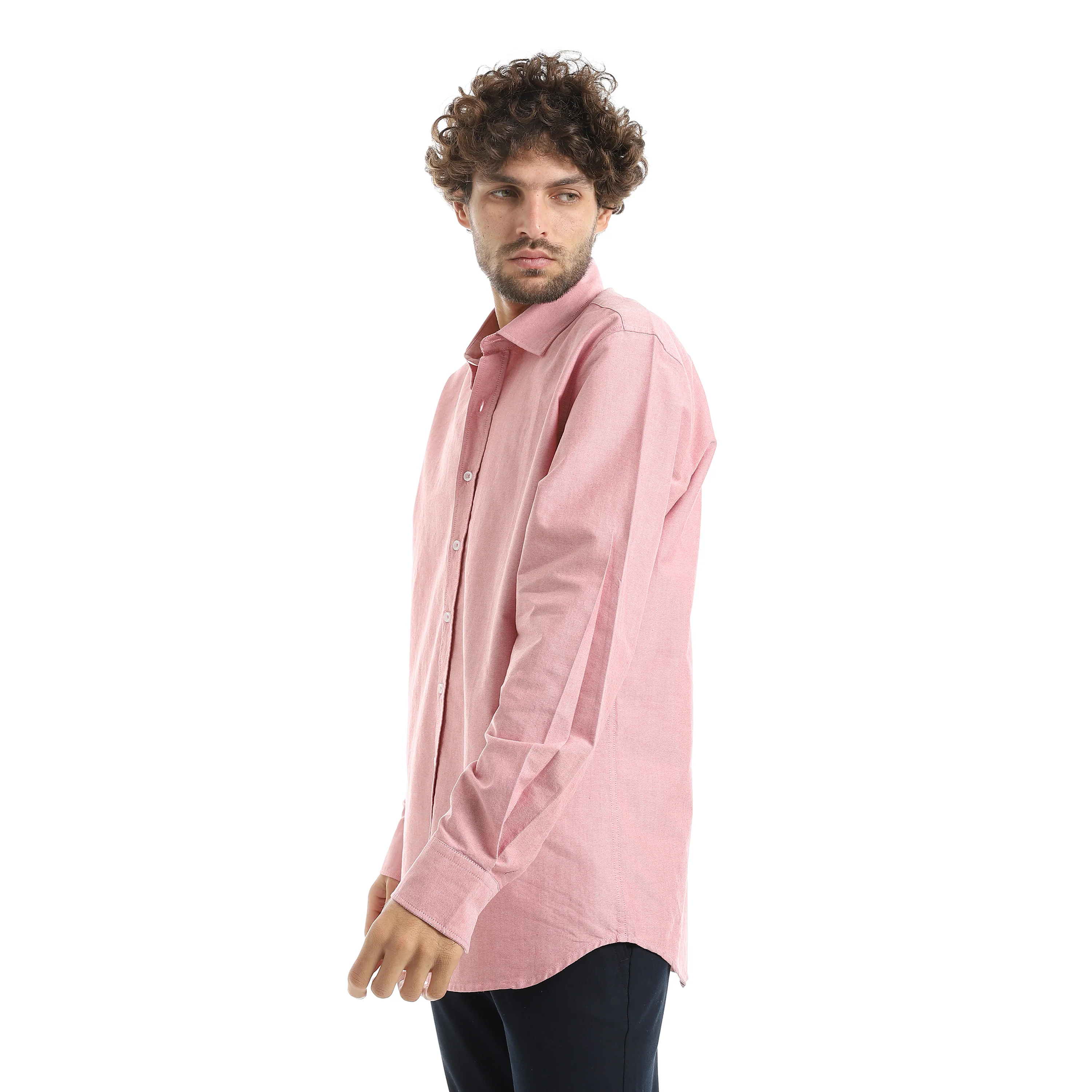 MEN'S L/S PLAIN CLASSIC SHIRT - روز - Image 2