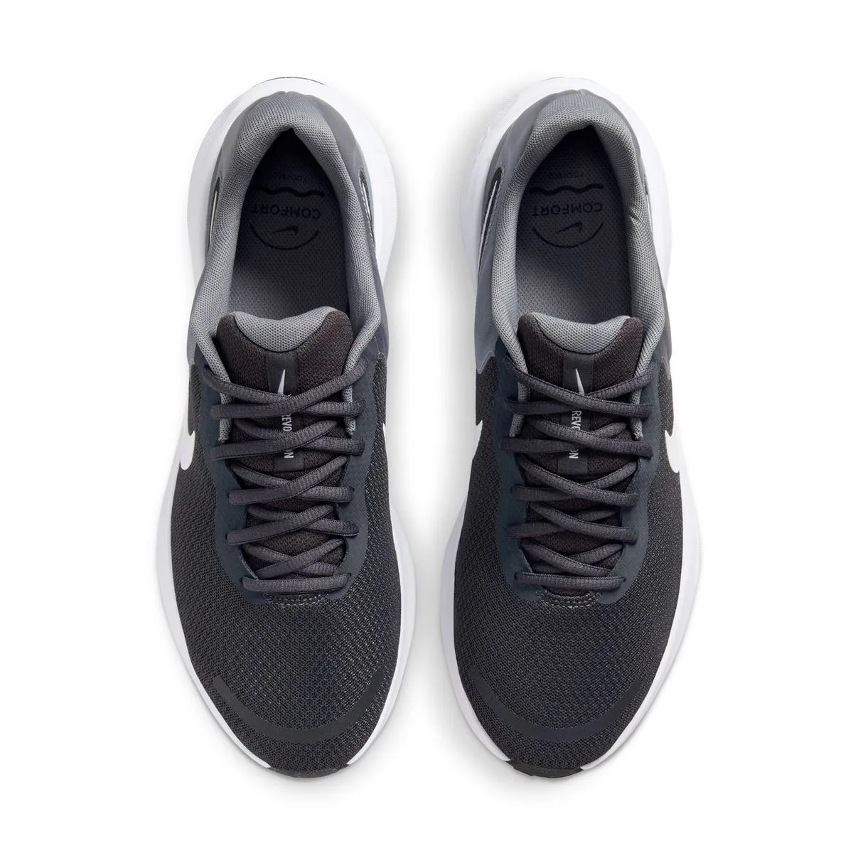 NIKE REVOLUTION 7 RUNNING SHOE - BLK & GREY - Image 4
