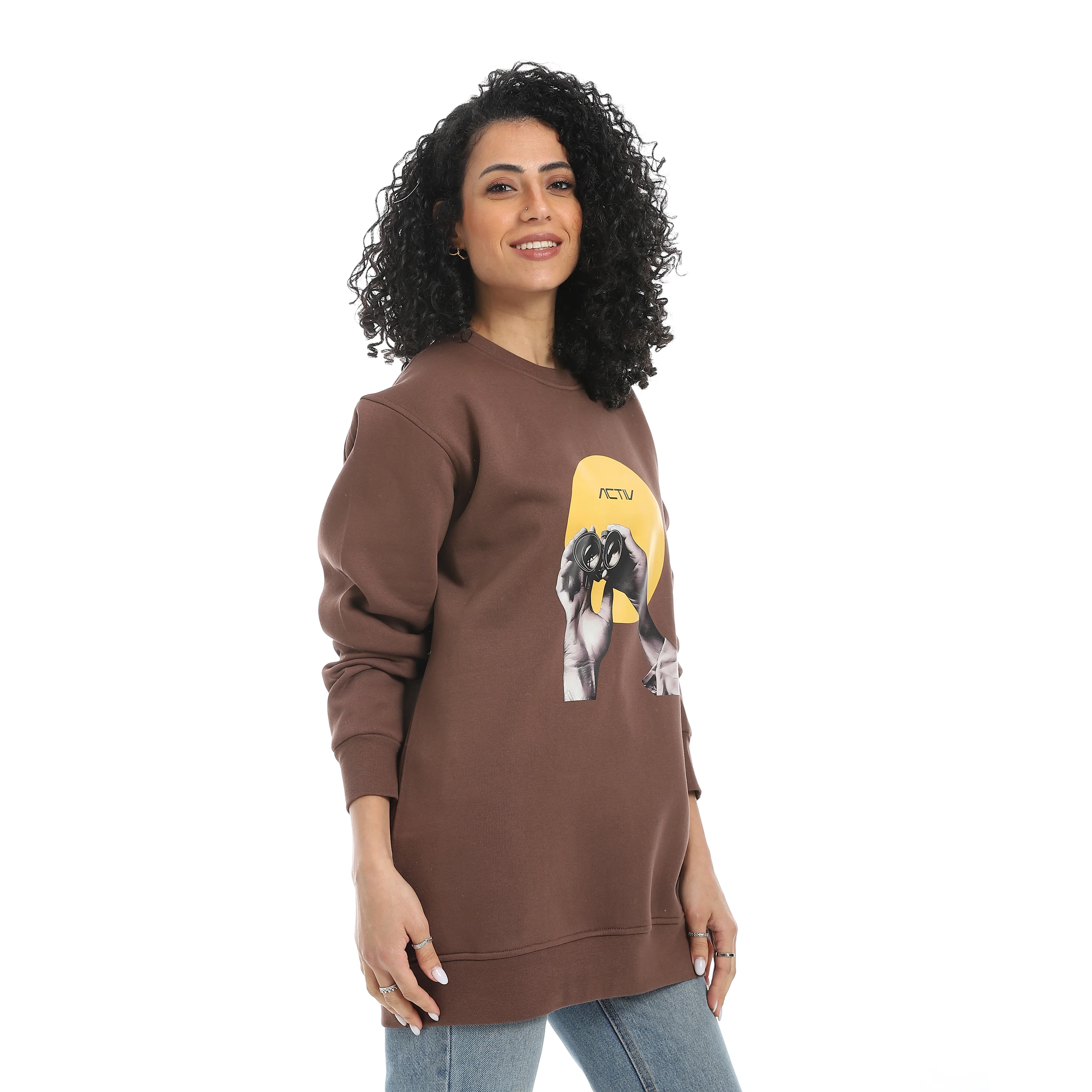 SCOPE PRINT SWEATSHIRT - بني - Image 2