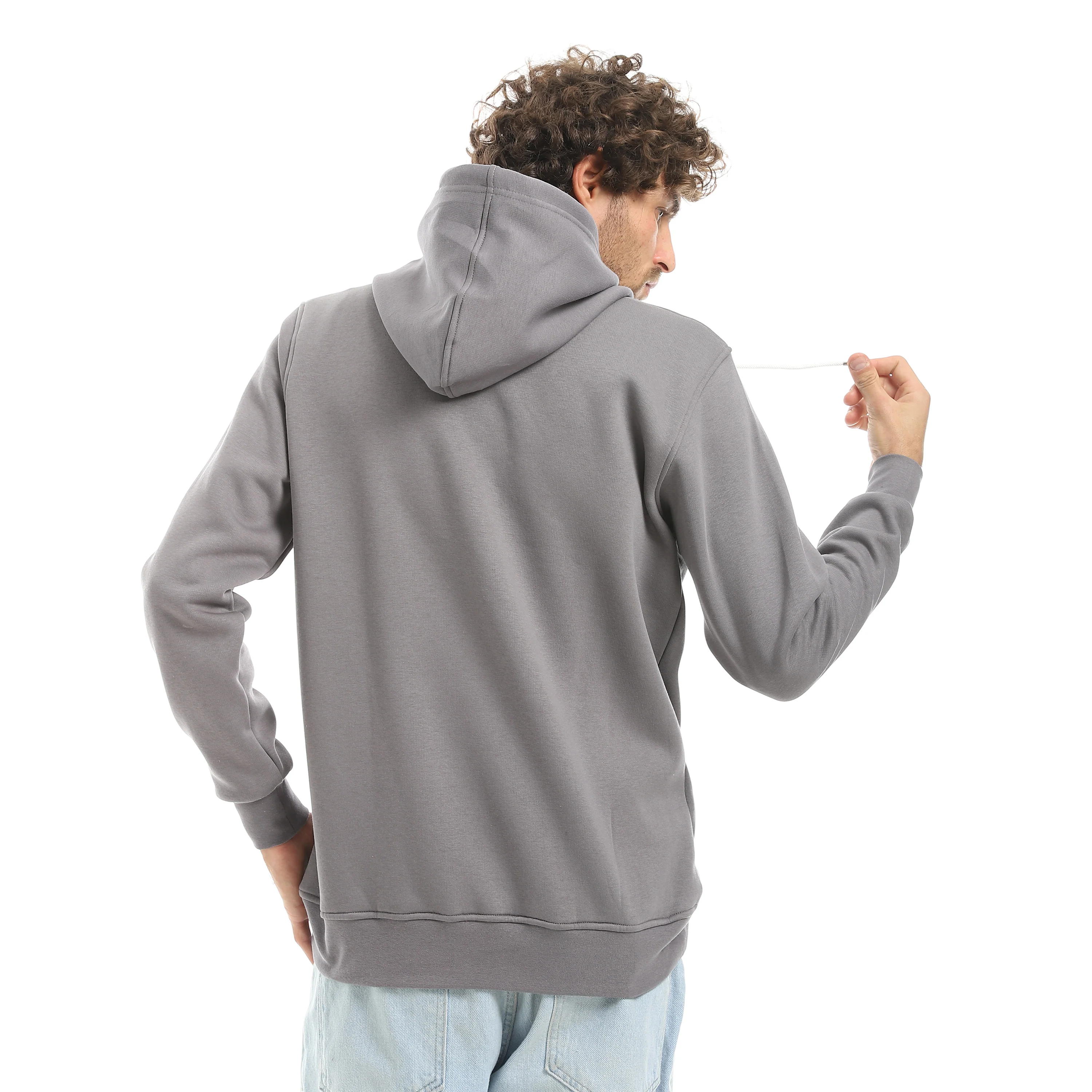 ZERO CLUB PRINT OVERSIZ HOODIE - رمادي - Image 2